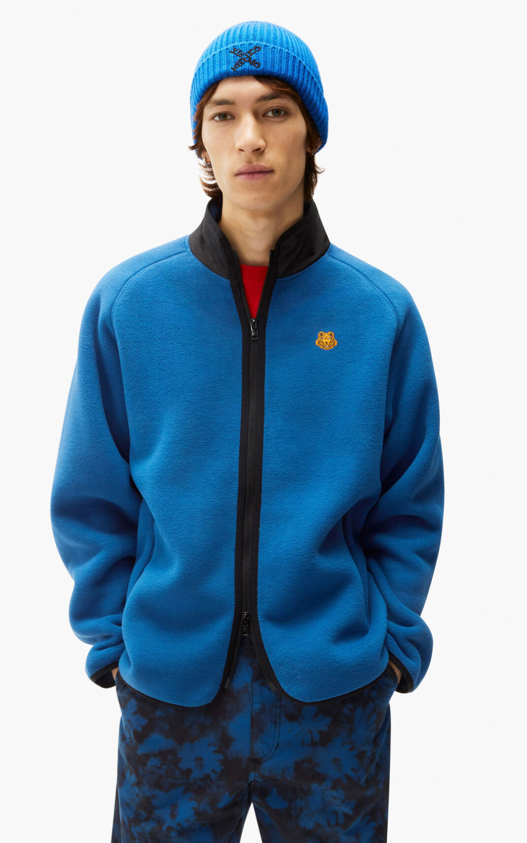 Veste De Survêtement Kenzo Zipped fleece Homme Bleu Royal Bleu | KSTO-89162